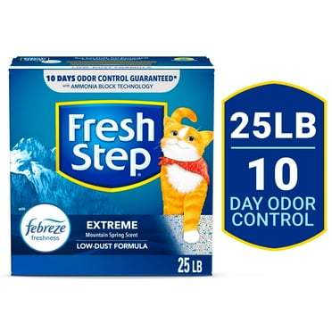 Fresh Step Extreme Scented Clumping Cat Litter with Febreze, Mountain Spring, 25 lbs