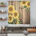 thumbnail image 5 of Sunflower Sheer Curtains 63 Inches Long, Farmhouse Floral Bee Brown Vintage Wood Grain Light Filering Curtains, Breathable Simi Curtain Privacy Drapes for Living Room Bedroom Window Treatment, 5 of 9
