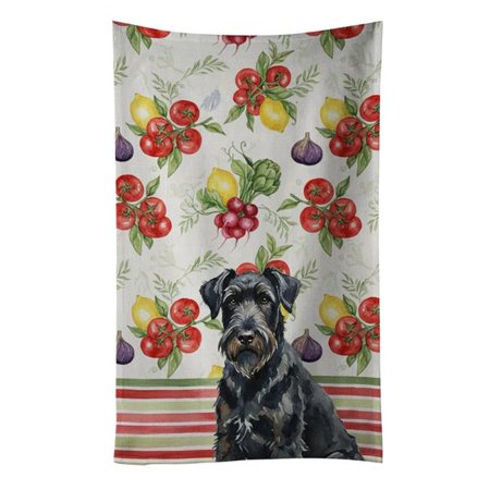 Carolines Treasures Unisex Adult Black Russian Terrier Vegetables Kitchen Towel - 25 x 15 in.