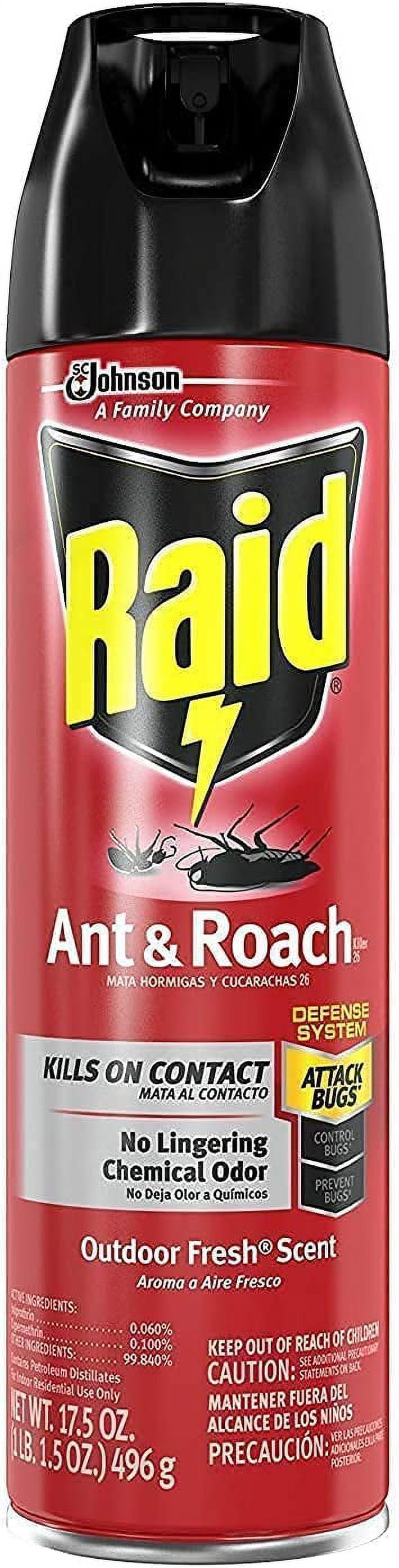 Raid Ant and Roach Killer Spray, Outdoor Fresh Scent, 17.5 Ounce (3 Pack)