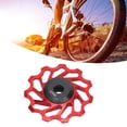 thumbnail image 4 of Bike Wheel Guide Roller, Aluminum Alloy Bicycle Rear Derailleur Pulley 11T CNC Milling  For Road Bikes Red, 4 of 8