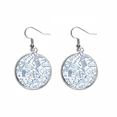 thumbnail image 1 of Blue Hand Painted Math Ruler Calculator Illustration Ear Dangle Silver Drop Earring Jewelry Woman, 1 of 3