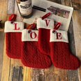 thumbnail image 4 of Medias de punto rojas con letras bordadas para decoración navideña, calcetines con colgante de árbol de Navidad, regalo de Año Nuevo, 4 of 4