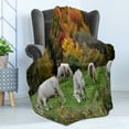 thumbnail image 4 of Farm Animal Soft Flannel Fleece Throw Blanket, Photo of Grazing Cows on Hill with Colorful Autumn Trees Agriculture Print, Cozy Plush for Indoor and Outdoor Use, 60" x 80", Multicolor, by Ambesonne, 4 of 5