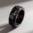 thumbnail image 3 of PAMTIER Men's Stainless Steel 8MM Creative Abalone Shell Rotatable Ring for Anxiety Black Size 11, 3 of 5