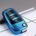 thumbnail image 1 of Car Key Fob Cover Case Protector Carbon Fiber Style TPU Remote Car Key Fob Cover Case Shell for Audi A1 A3 Q3 TT, 1 of 3