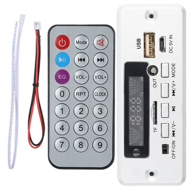 02EBT-DX Tablero decodificador de llamadas manos libres para vehículo de automóvil Control remoto Bluetooth (Plata)