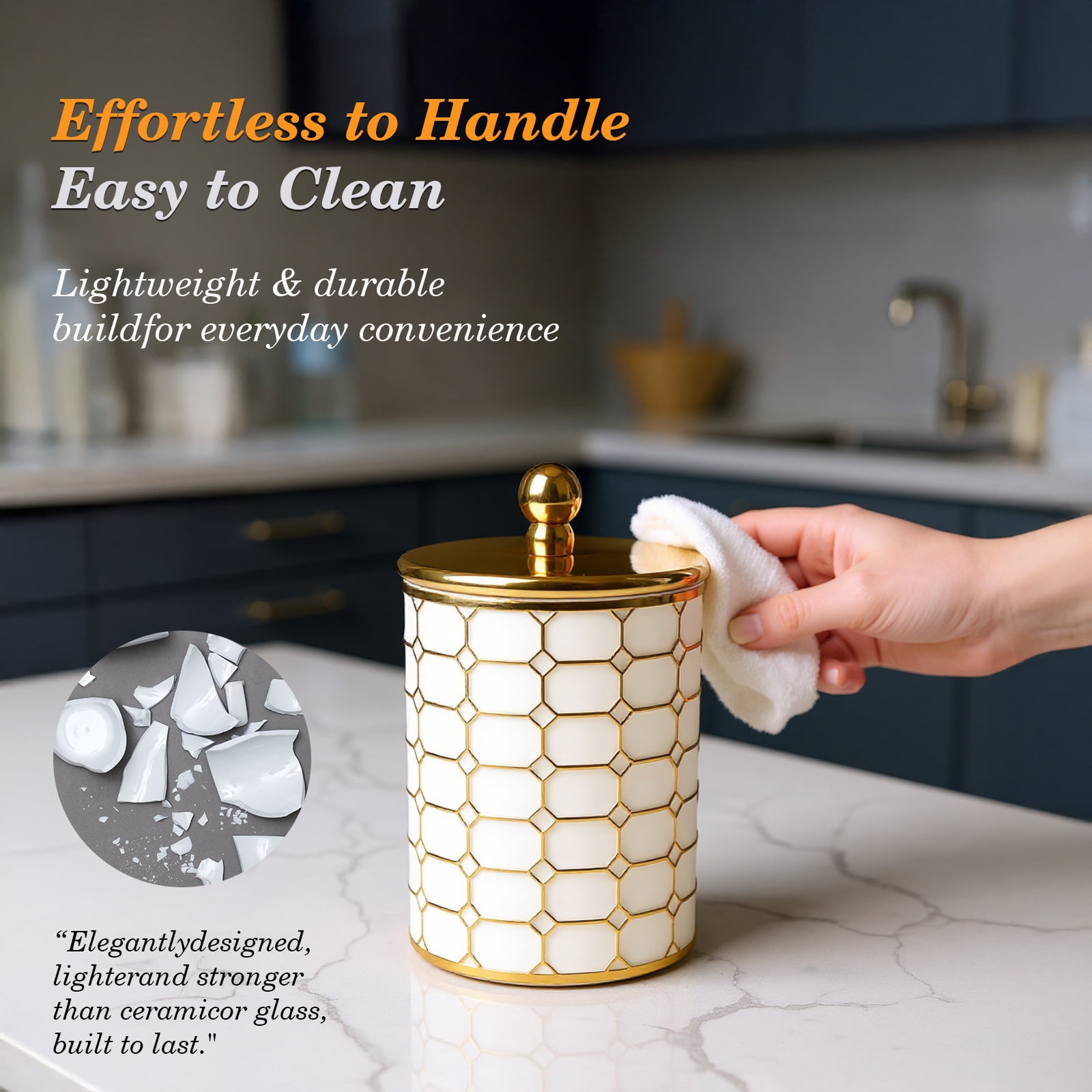 3-Piece Plastic Canister Set, Airtight Food Storage Containers for Kitchen Countertop & Pantry, BPA-Free Canisters for Flour, Sugar, Coffee, Tea, Farmhouse Style Organizers