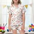 thumbnail image 2 of Kids Easter Pajamas Girls Cartoon Bunny Soft Short Sleeve Shirt Buttons 2 Piece Pjs Clothes Set Pink,3-4Y, 2 of 5