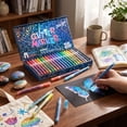 thumbnail image 5 of Fine Tip Acrylic Paint Pens with Metallic Glitter Ink, Acrylic Paint Pens for Rock Painting and Wood, Fabric, & Diy Crafts, 12/24/36 Count Set for Adult Coloring Markers and Gift, 5 of 8