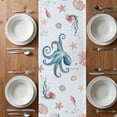 thumbnail image 4 of Table Runner 72 Inches Long for Kitchen Dining, Octopus Coastal Dresser Scarf Farmhouse, Dining Table Decorations for Wedding/Parties, Summer Beach Ocean Shell Jellyfish Starfish 14 x 72 In, 4 of 8