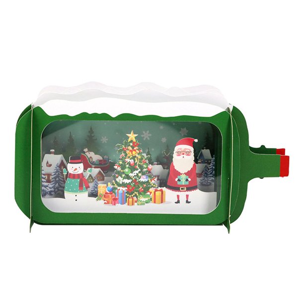 Kit de tarjetas de felicitación con botella de deriva navideña en 3D Suministro de tarjetas de felicitación festivas