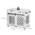thumbnail image 2 of Uforic 39 inch Dog Crate Furniture End Table large Wooden Indoor Dog Kennel with Drawer & Wheels for Small to Medium,White, 2 of 5