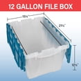 thumbnail image 2 of Akro-Mils 12 Gallon Clear Plastic Storage Container KeepBox File Box with Hinged Attached Lid and Rails for Hanging File Folders, 66486FILEB - Clear/Blue, 2 of 8