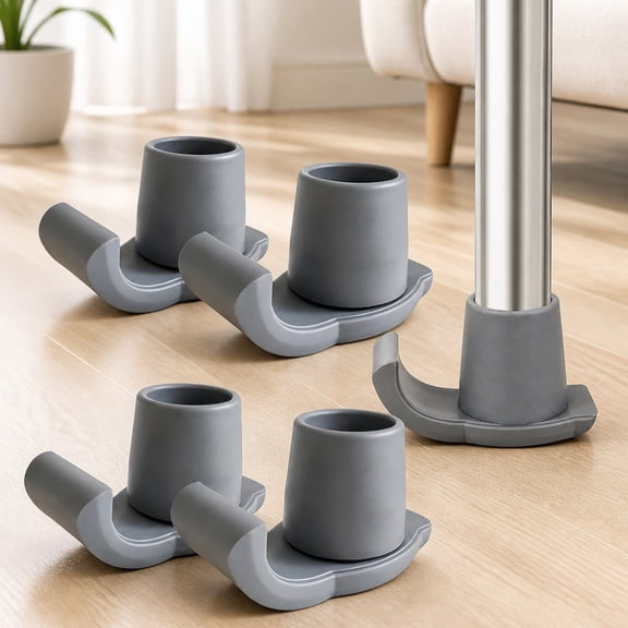 4 Pack Skis Glides, Universal Walker Accessories for Seniors for Folding Walker, Durable Mobility Aid, Walker Feet Replacement, Universal Gray