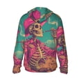 thumbnail image 3 of Uemuo Western Desert Skull Cowboy (2) Pattern Women's Full Zip UPF 50+ Sun Protection Hoodie Jacket Long Sleeve Sun Shirt Hiking Outdoor Performance with Pockets-, 3 of 9