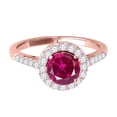 thumbnail image 2 of Aonejewelry 1.20 Ct. Halo Ruby and Diamond Engagement Ring In 14k Rose Gold, 2 of 4