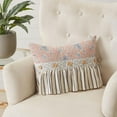 thumbnail image 2 of VHC Brands Kaila Cozy Cottage Vintage Ruffle Floral Pink Couch Throw Pillow 14x18, 2 of 3