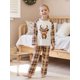 thumbnail image 2 of Conjunto de pijamas navideños familiares a juego con estampado de cuadros y renos. Pijamas de vacaciones para papá, mamá y niños., 2 of 9