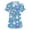 #5A-Blue&1227, variant on Fabrcox S-5XL Easter Bunny Eggs Print Holiday Scrubs for Women V Neck Short Sleeve Easter Stretch Nurse Uniform with Pocket