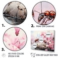 thumbnail image 3 of Designart "Red Ants Amid Pink Blossoms And Pastels" Animals Ant Floater Framed Canvas Wall Art, 3 of 5