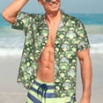 thumbnail image 3 of Fotbe Cute Frog Hawaiian Shirt for Men Unisex Summer Beach Casual Short Sleeve Cotton Linen Button Down Shirts-3X-Large, 3 of 5