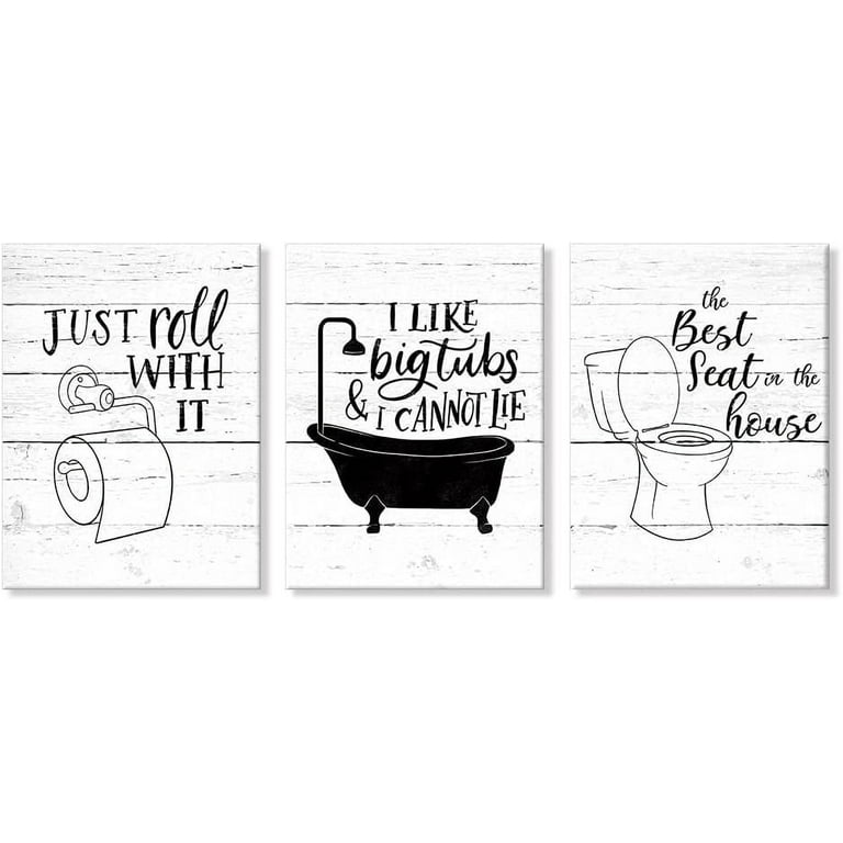 3-pieces-funny-bathroom-canvas-wall-art-bathroom-quotes-on-retro-wood-style-artwork-black-and-white-toilet-bathtub-bath-set-poster-print-for-restroom-farmhouse-bath-bathroom-decor-walmart-com for Free Bathroom Printables Black And White 3 Pieces Funny Bathroom Canvas Wall Art Bathroom Quotes on Retro Wood Style Artwork Black and White Toilet Bathtub Bath Set Poster Print for Restroom Farmhouse Bath Bathroom Decor - Walmart.com for Free Bathroom Printables Black And White