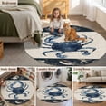 thumbnail image 5 of Round Rugs 3Ft, Coastal Crab Round Area Rug Washable Indoor Throw Carpet, Nautical Ocean Beach Fish Starfish Small Non Slip Circle Rug for Bedroom Living Room Home Decor Aesthetic, 5 of 8