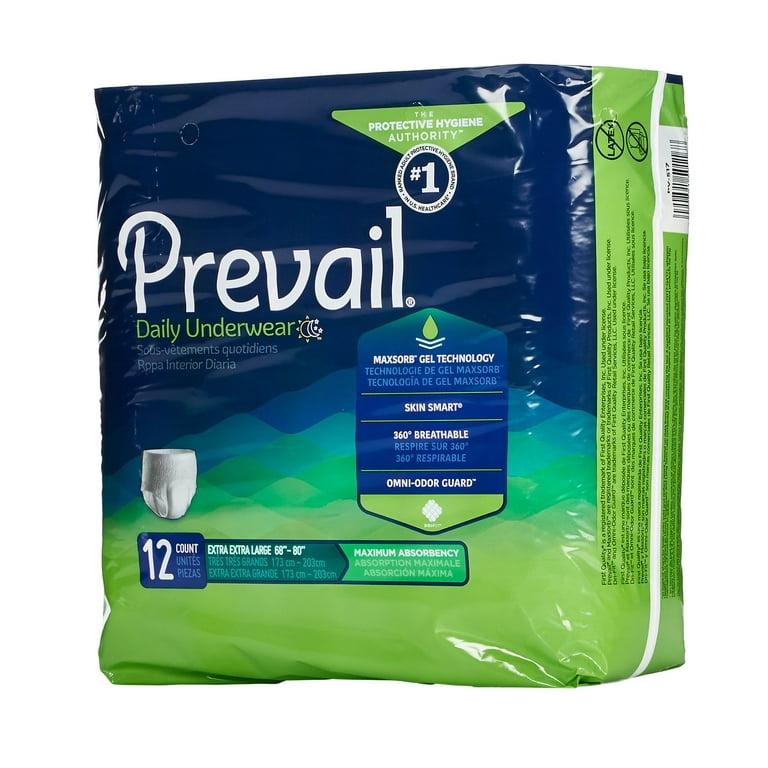 Prevail Daily Disposable Underwear 2X-Large, PV-517, Maximum, 48 Ct