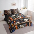 thumbnail image 2 of Homewish Vintage Gothic Bookshelf Full Size Bedding Sets for Women, Book Skull Witch Shelf Full Size Bed in a Bag, Black Reversible, 7-Piece, 2 of 7