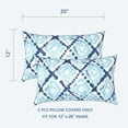thumbnail image 2 of Outdoor/Indoor Lumbar Pillow Case Covers ONLY, 12" x 20" Patio Garden Decorative Lumbar Pillow Covers, Pack of 2 for Outdoor Home Patio Furniture Use - Boho Geometry Blue, 2 of 6