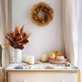 thumbnail image 4 of Fall Table Runner Blue Pumpkin Table Runners for Dining Room Leaves Floral Wood Grain Dinner Runner Thanksgiving Kitchen Decor 13" x 48", 4 of 6