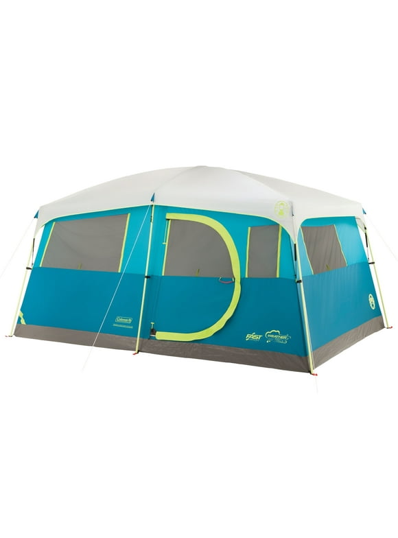 Coleman 8-Person Tenaya Lake Fast Pitch Cabin Camping Tent with Closet, Light Blue