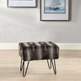 thumbnail image 6 of Home Soft Things Tip Printing Light Faux-fur Ottoman - Arusha Light Brown - 19" x 13" x 17", 6 of 7