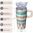 thumbnail image 3 of 20oz Bohemian Tumbler with Lids & Straws, Stainless Steel Insulated Travel Coffee Mug, Double Wall Vacuum Cup, Leakproof for Drinks, 3 of 5