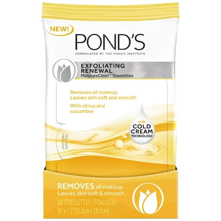 Pond's Exfoliating Renewal Moisture Clean Towelettes, 28 ct