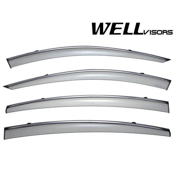 Wellvisors Side Window Visors Deflectors Rain Guards With Chrome Trim for 2014-2017 Mazda 6 3-847MZ009