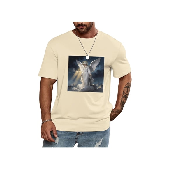 Uilita 2026 Camisetas de Hombre - Camisetas de Manga Corta con Cuello Redondo for Mujer Hombre, Mezcla de algodón de 180 g, Liso Oro Laminado