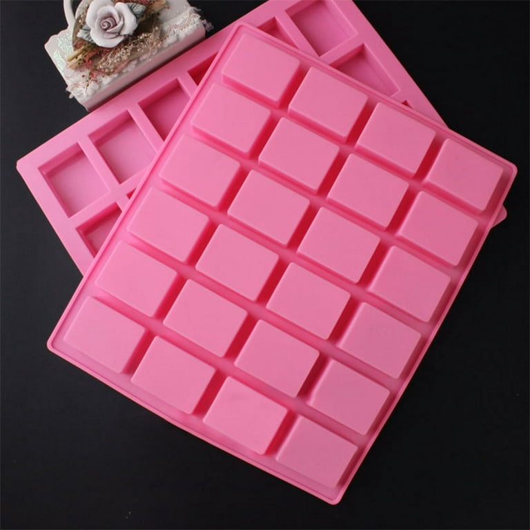 Silicone Soap Mold, 1 pcs 24-Cavity Square Baking Molds for Making