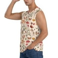 thumbnail image 3 of Goofa Retro Autum Mushrooms Printed Men's Sleeveless T-Shirt - Athletic Gym Workout Tank Top for Men - Moisture-Wicking, UPF 30+ Quick-Dry Muscle Tee-Small, 3 of 8