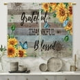 thumbnail image 5 of Farmhouse Sunflower Kitchen Curtains Rustic Teal Wooden Small Short Cafe Window Curtains Quote Country Flower Rod Pocket Bathroom Window Drapes Treatment Tier Curtains 2 Panels (27.5x36 Inch), 5 of 6