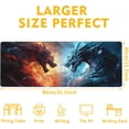 thumbnail image 3 of Desk Pad,Japanesev Anime Fire Ice Dragons Mouse Pad,31.5"X15.7" Extended Gaming Mouse Pad Mat with Stitched Edge Non-Slip Base Big Mouse Pad for Office Keyboard Laptop, 3 of 6