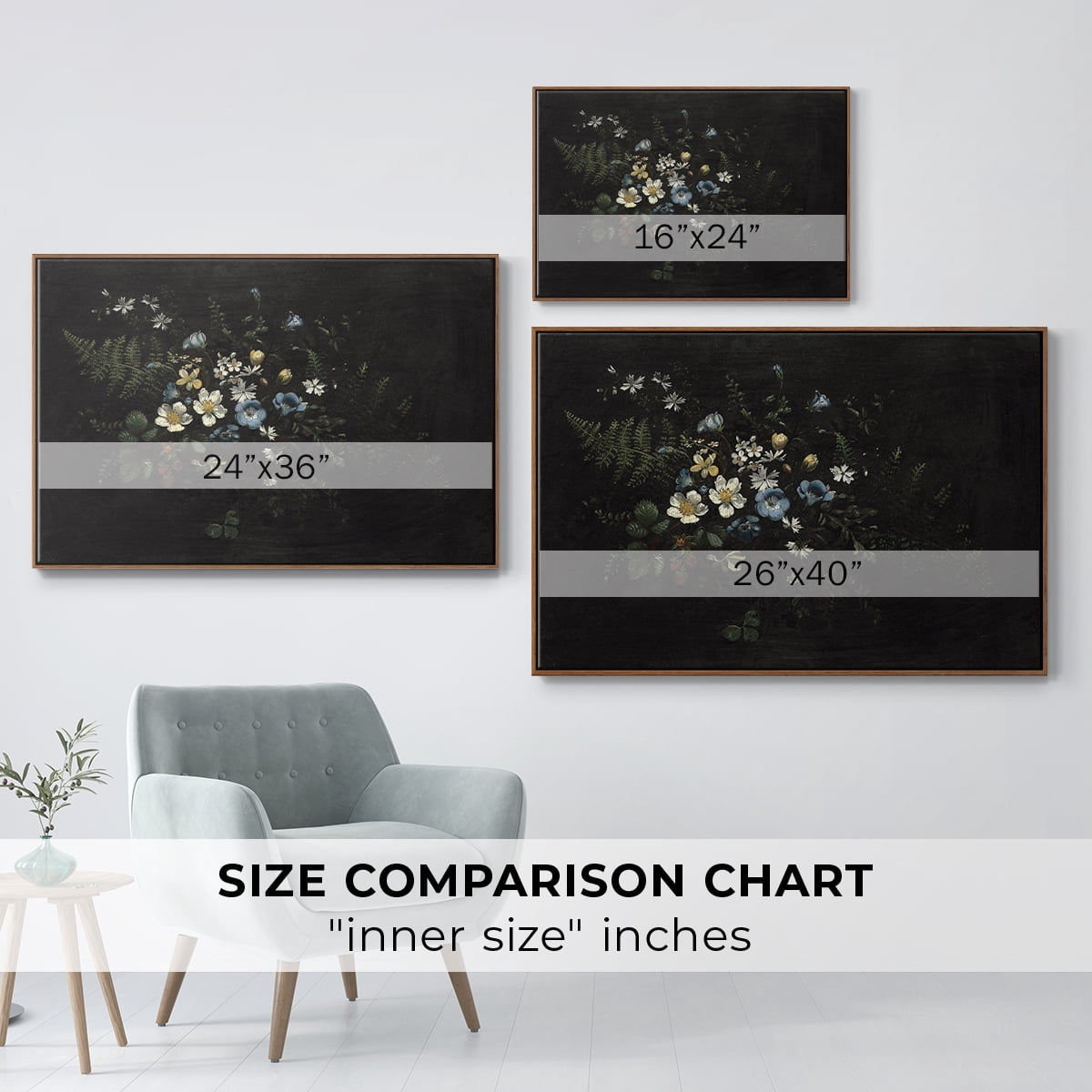 Vintage Botanical Print-XXXV By Wexford Home Framed in Walnut Wood Gallery Wrapped Canvas 27 in. x 41 in.