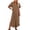 Coffee, variant on Tqcoqu Women's V Neck Short Sleeve Side Slit Loose Maxi Casual Dresses with Pockets,Army Green Women's S-XXL