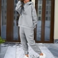 thumbnail image 2 of Frostluinai Sweatsuits Women 2 Piece Outfit Oversized Hoodies Baggy Jogger Sweatpants Solid Lounge Running Fleece Lined Tracksuits with Pocket, 2 of 10