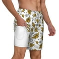 thumbnail image 3 of Balery Hohey Bee Golden2 Mens Swim Trunks Swim Shorts for Men Quick Dry Inseam Beach Shorts with Compression Liner Pocket-XX-Large, 3 of 9