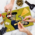 thumbnail image 4 of Girl Power Cutting Board, Pop Art Style Pin up Girl Illustration Colorful Woman with Starburst Background, Decorative Tempered Glass Cutting and Serving Board, in 3 Sizes, by Ambesonne, 4 of 5