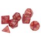 thumbnail image 4 of Juego de 5 dados multicara con números dorados y perlas poliédricas para juegos interactivos, material escolar, color rojo oscuro., 4 of 14