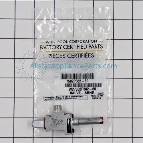 Whirlpool Range/Stove/Oven Surface Burner Valve WP7502P382-60