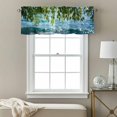 thumbnail image 3 of Summer Leaf Valance Curtain Watercolor Green Branch Blue Lake Water Country Window Valances Rod Pocket Short Curtains Window Treatments for Kitchen Bedroom Bathroom Laundry 60" x 18", 3 of 9